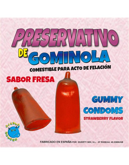 PRESERVATIVO GOMINOLA SABOR FRESA VIBRASHOP