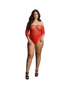 LE DESIR CROTCHLESS RHINESTONE TEDDY - ROJO VIBRASHOP