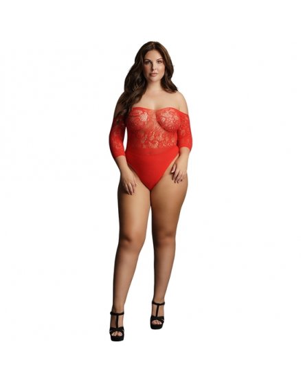 LE DESIR CROTCHLESS RHINESTONE TEDDY - ROJO VIBRASHOP