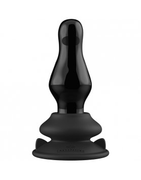 MISSY - GLASS VIBRATOR - WITH SUCTION CUP AND REMOTE - RECARGABLE - 10 VELOCIDADES - NEGRO VIBRASHOP