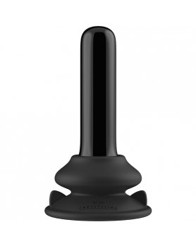 THUMBY - GLASS VIBRATOR - WITH SUCTION CUP AND REMOTE - RECHARGEABLE - 10 VELOCIDADES - NEGRO VIBRASHOP