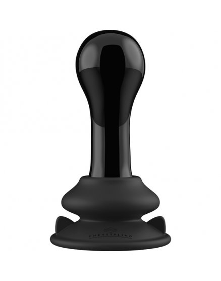 GLOBY - GLASS VIBRATOR - WITH SUCTION CUP AND REMOTE - RECHARGEABLE - 10 VELOCIDADES - NEGRO VIBRASHOP