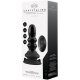 RIBBLY - GLASS VIBRATOR - WITH SUCTION CUP AND REMOTE - RECHARGEABLE - 10 VELOCIDADES - NEGRO VIBRASHOP