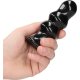 RIBBLY - GLASS VIBRATOR - WITH SUCTION CUP AND REMOTE - RECHARGEABLE - 10 VELOCIDADES - NEGRO VIBRASHOP