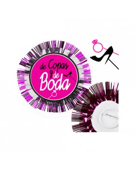 6 ESCARAPELAS CHIC DE COPAS Y DE BODA 14CM VIBRASHOP