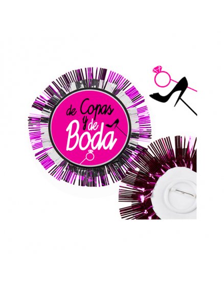 6 ESCARAPELAS CHIC DE COPAS Y DE BODA 14CM VIBRASHOP