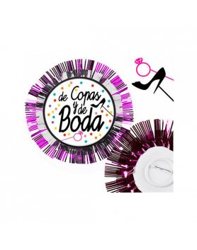 6 ESCARAPELAS CHIC DE COPAS Y DE BODA 14CM VIBRASHOP