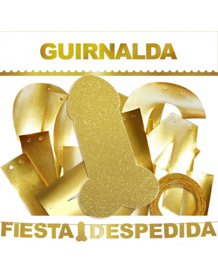 GUIRNALDA FIESTA DESPEDIDA PENE DORADO (Cartulina Dorada 220gr) VIBRASHOP