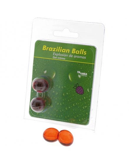 2 BRAZILIAN BALLS EXPLOSION DE AROMAS GEL INTIMO DE AROMA FRESA GEL INTIMO VIBRASHOP