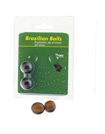 2 BRAZILIAN BALLS EXPLOSION DE AROMAS GEL INTIMO - CHOCOLATE VIBRASHOP