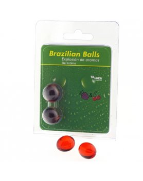 2  BRAZILIAN BALLS EXPLOSION DE AROMAS GEL INTIMO -  FRESA Y CEREZA VIBRASHOP