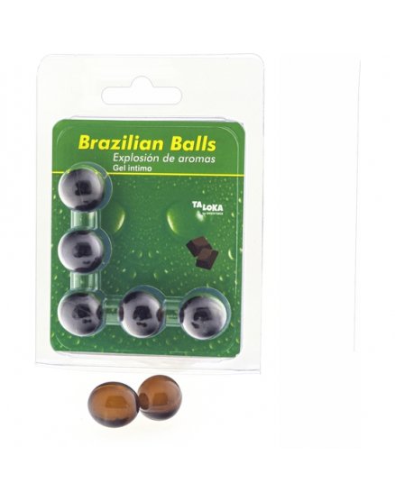 5 BRAZILIAN BALLS EXPLOSION DE AROMAS GEL INTIMO - CHOCOLATE VIBRASHOP