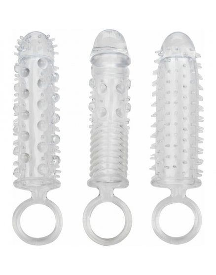 TEXTURED EXTENSION SET 3 PCS TRANSPARENTE VIBRASHOP