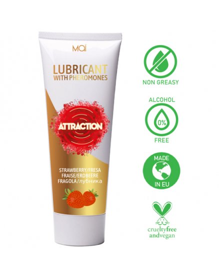 ATTRACTION LUBRICANTE CON FEROMONAS FRESA 75 ML VIBRASHOP