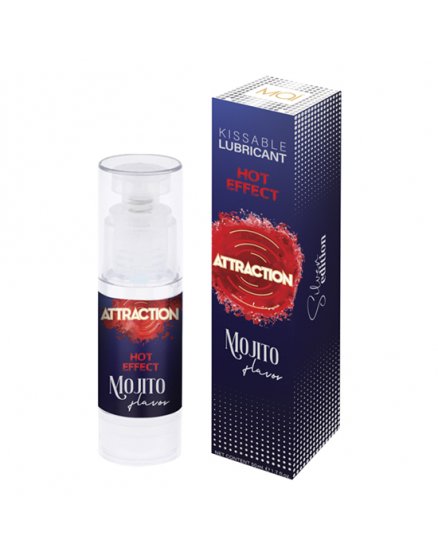 ATTRACTION LUBRICANTE EFECTO CALOR SABOR MOJITO 50 ML VIBRASHOP