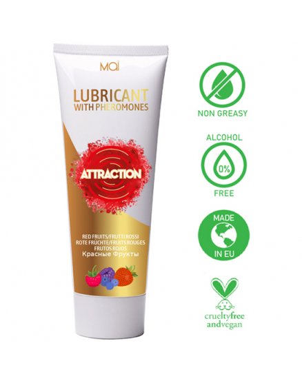 ATTRACTION LUBRICANTE CON FEROMONAS FRUTOS ROJOS 75 ML VIBRASHOP