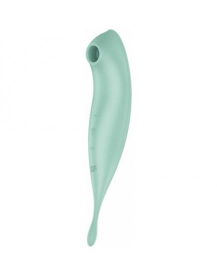 SATISFYER TWIRLING PRO+ SUCCIONADOR Y VARITA VIBRADORA CON APP CONNECT - VERDE VIBRASHOP