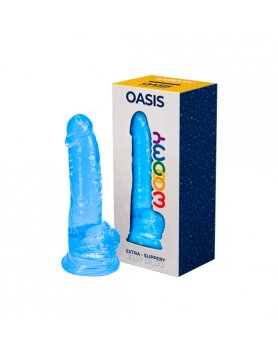 WOOMY OASIS PENE DE GELATINA 15CM - AZUL VIBRASHOP