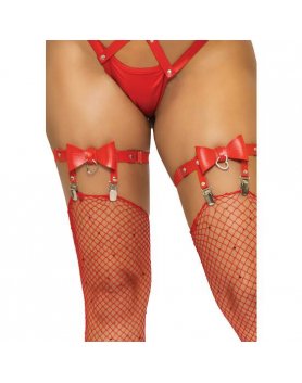 LEG AVENUE - LIGUERO DE CUERO VEGANO - ROJO VIBRASHOP