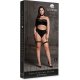 LE DÉSIR- SHADE-ANANKE XII - THREE PIECE WITH CHOKER, BANDEAU TOP AND PANTIE WITH GARTERS - PLUS SIZE VIBRASHOP