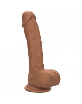 PENE DE SILICONA DE DOBLE DENSIDAD 21,5CM - MARRON VIBRASHOP