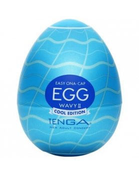 TENGA HUEVO MASTURBADOR WAVY II COOL EDITION VIBRASHOP