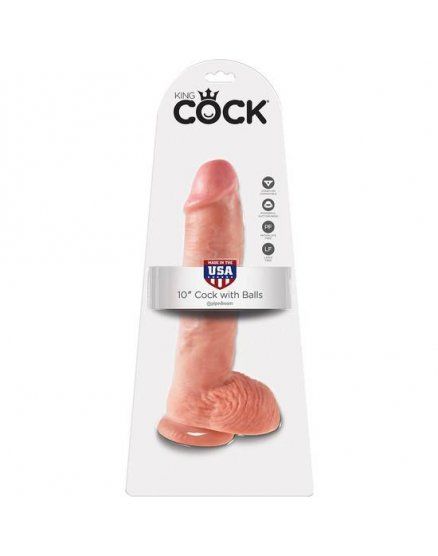 JUGUETES PARA MUJERES - KING COCK PENE REALÍSTICO 25.5 CM VIBRASHOP