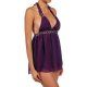 MINI VESTIDO CON TRANSPARENCIAS MORADO VIBRASHOP