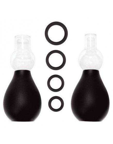 OUCH SET ESTIMULADORES DE PEZONES NEGRO VIBRASHOP