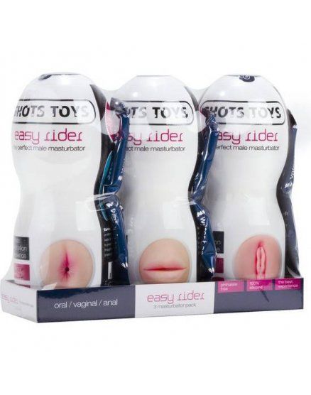 MASTURBADOR MASCULINO PAQUETE X3–SHOTS TOYS VIBRASHOP