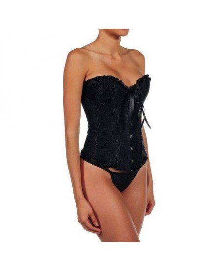 INTIMAX CORSET DE RELIEVES ARRUGADOS NEGRO VIBRASHOP