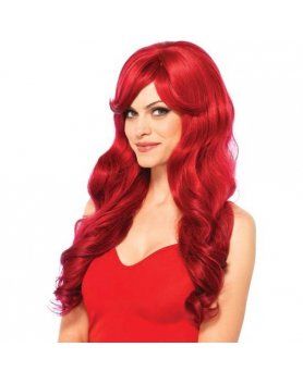 PELUCA LARGA ONDULADA EN ROJO WIGS  VIBRASHOP