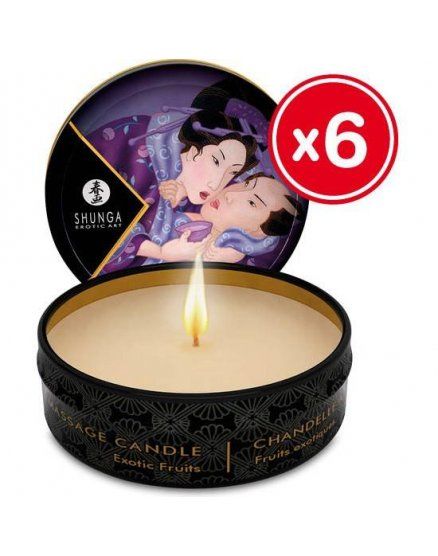 VELAS ERÓTICAS FRUTAS EXÓTICAS KIT X 6 SHUNGA VIBRASHOP