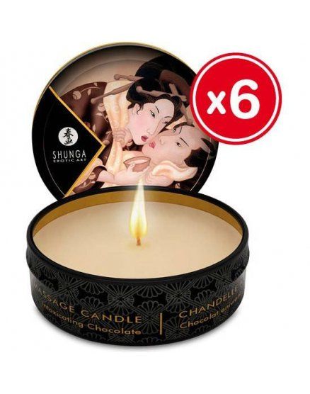 VELAS ERÓTICAS CHOCOLATE KIT X 6 SHUNGA VIBRASHOP