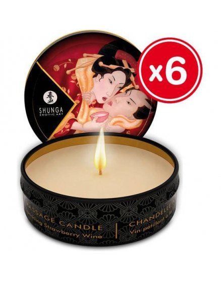 VELAS ERÓTICAS FRESA KIT X 6 SHUNGA VIBRASHOP