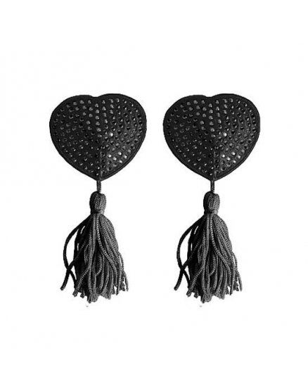 CUBRE PEZONES DE CORAZÓN NEGRO STRASS VIBRASHOP