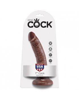 king cock pene realistico 18 cm marron VIBRASHOP