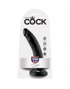 king cock pene realistico 18 cm negro VIBRASHOP