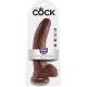 king cock pene realistico con testiculos 23 cm marron VIBRASHOP