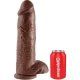 king cock pene realistico con testiculos 305 cm marron VIBRASHOP