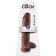 king cock pene realistico con testiculos 28 cm marron VIBRASHOP