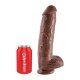 king cock pene realistico con testiculos 28 cm marron VIBRASHOP