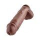 king cock pene realistico con testiculos 28 cm marron VIBRASHOP