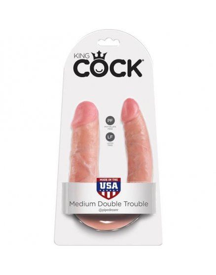 Dildo realista King Cock doble mediano natural VIBRASHOP