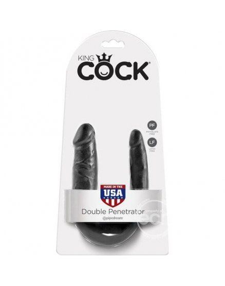 KING COCK PENE REALÍSTICO DOBLE PENETRACIÓN NEGRO VIBRASHOP