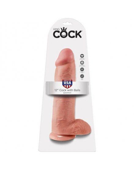 PENES REALÍSTICOS CON TESTÍCULOS 30,5 CM KING COCK PIEL VIBRASHOP