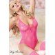 LEG AVENUE BODY DE ENCAJE Y MEDIAS ROSA VIBRASHOP