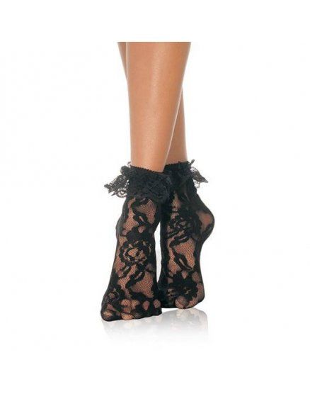 CALCENINES CORTOS NEGRO CON VOLANTE HOSIERY VIBRASHOP