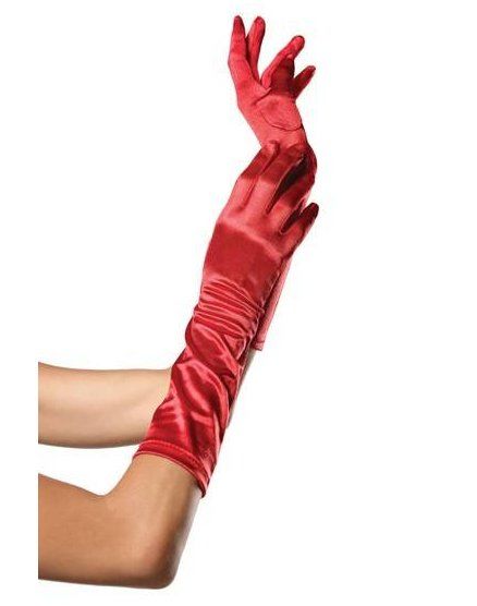 leg avenue guantes satinados de color rojo VIBRASHOP