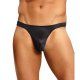 male power tanga negro satinado VIBRASHOP